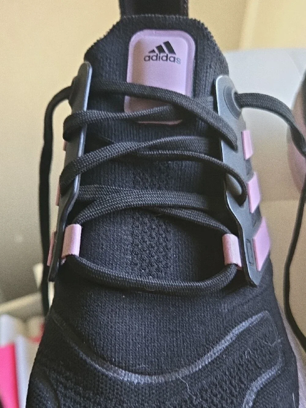 adidas Black and Light Pink Ultraboost Sneakers